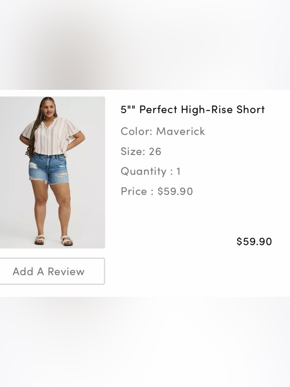 High-Rise Denim Shorts in Light Blue (Maverick)